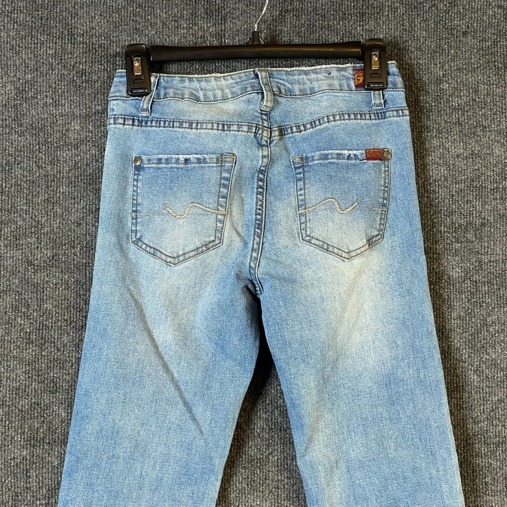 7 For All Mankind Kids Standard Light Wash Distressed Bootcut Jeans‎ Size 14